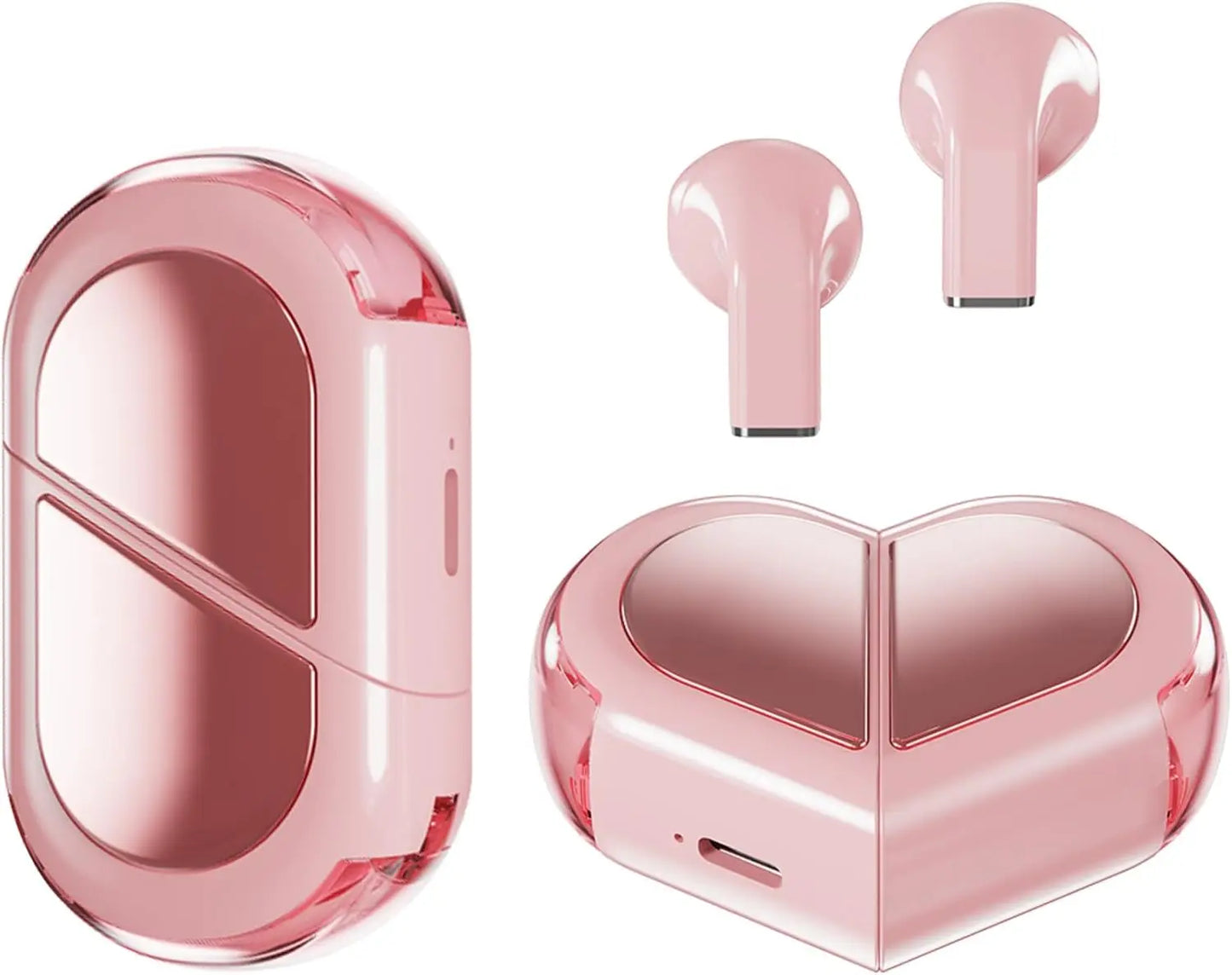 (gifts for girls)Heart-shaped Rotatable Wireless Bluetooth Earphones HIFI Sound Headphones Touch Control Earbuds Gaming Headsets