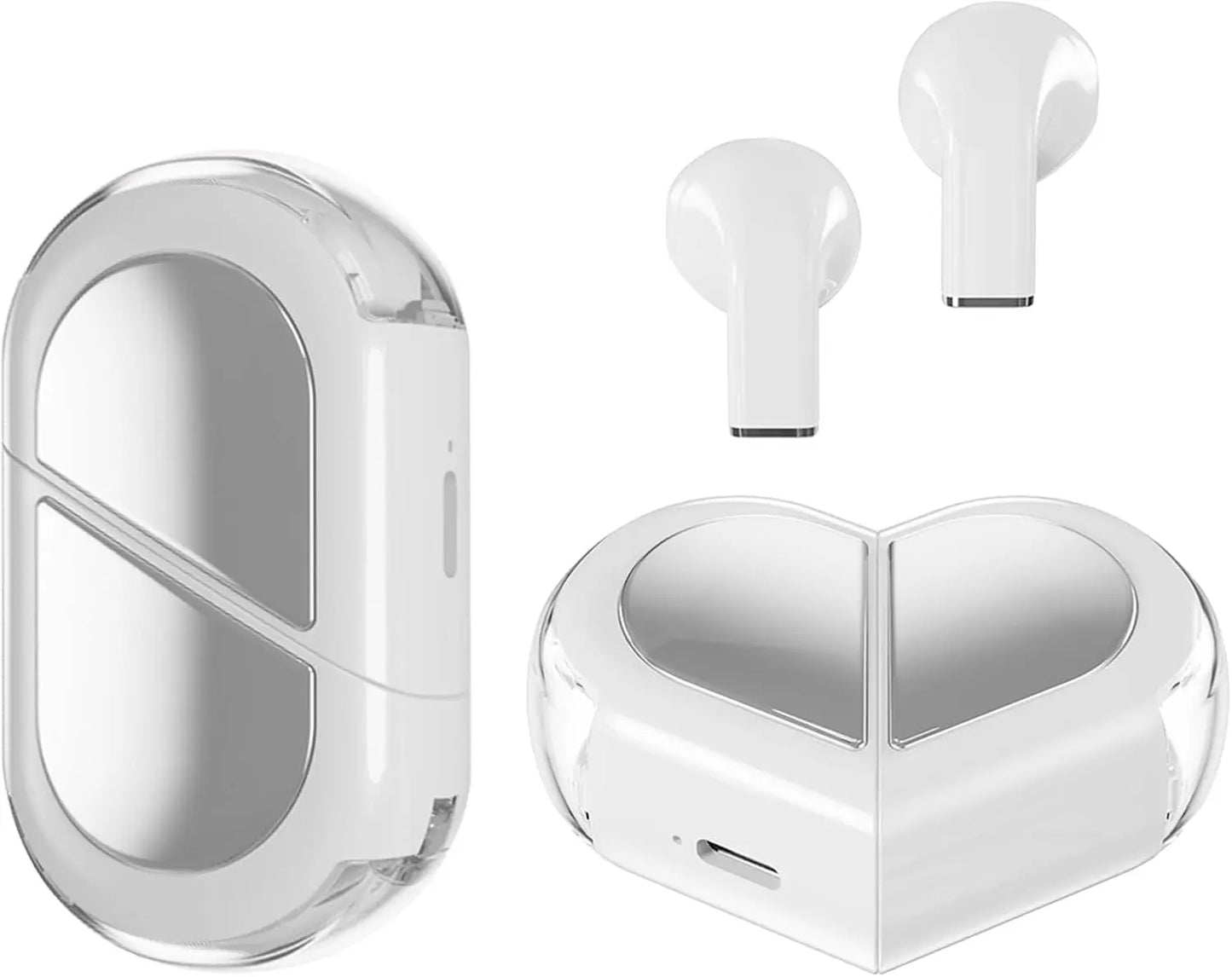 (gifts for girls)Heart-shaped Rotatable Wireless Bluetooth Earphones HIFI Sound Headphones Touch Control Earbuds Gaming Headsets