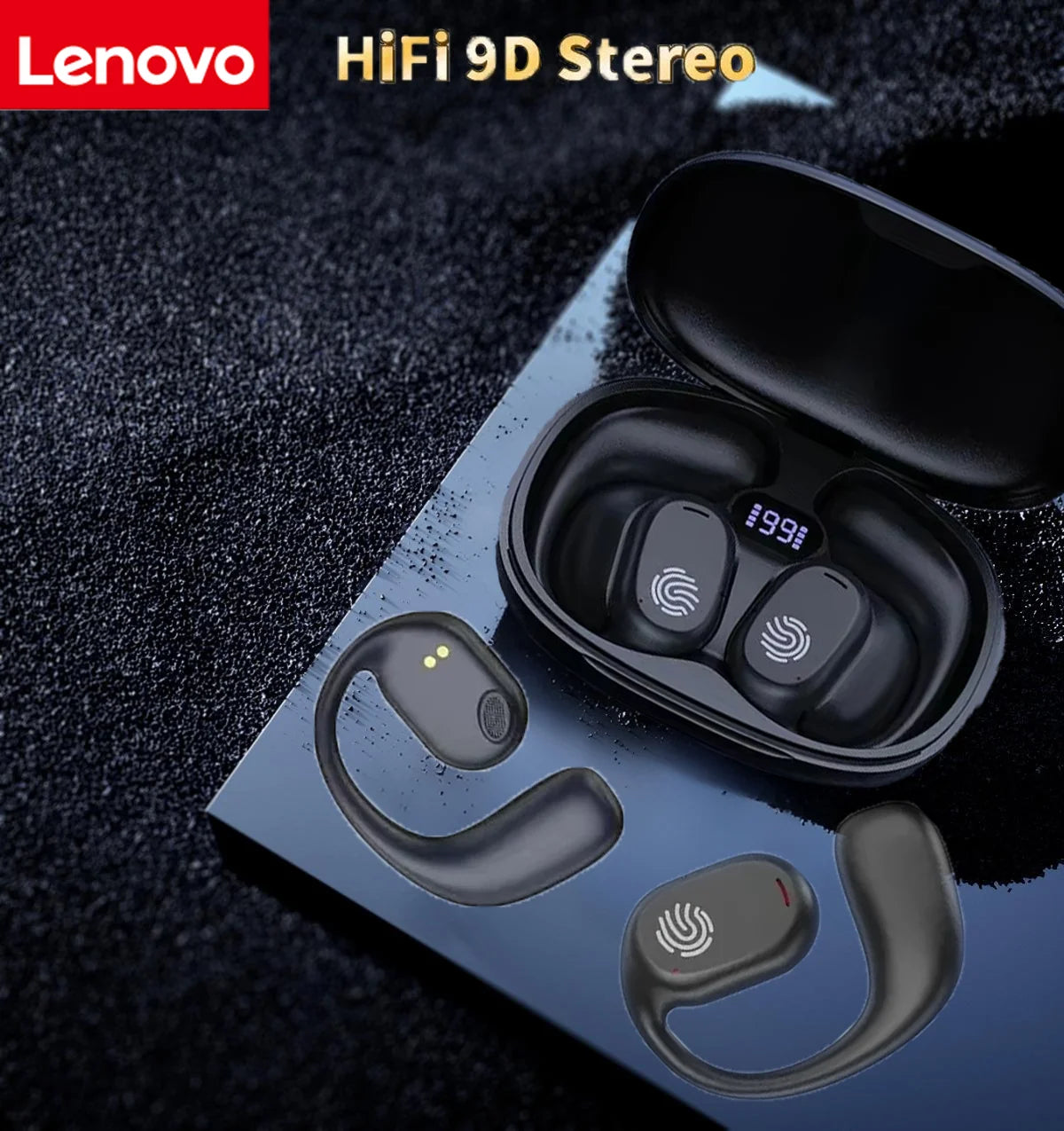 Lenovo Bone Conduction Wireless Earphones Sports Earbuds Hi-Fi 9D Stereo Waterproof Touch Control Noise Cancellation