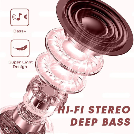 (gifts for girls)Heart-shaped Rotatable Wireless Bluetooth Earphones HIFI Sound Headphones Touch Control Earbuds Gaming Headsets