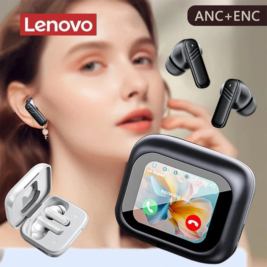 Lenovo New Full Touch Screen Headphones ANC Bluetooth 5.4 Noise Cancelling Earphones HiFi Stereo Wireless In-Ear ENC Earbuds